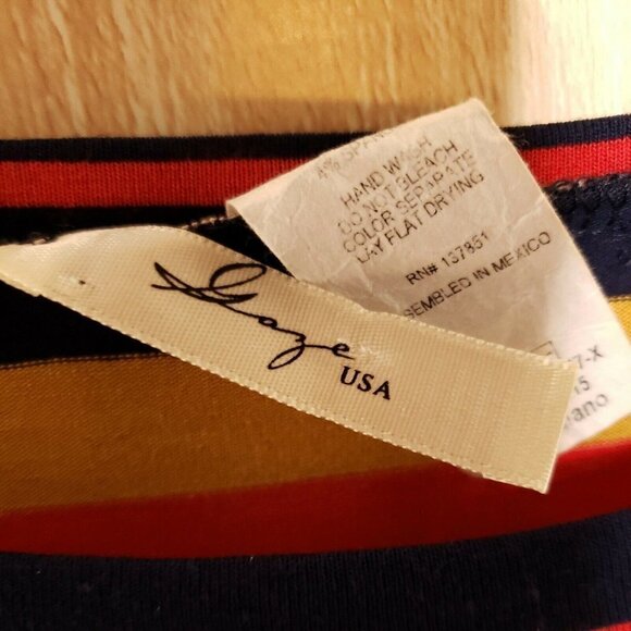 Gage Womens Knit Striped Long Sleeve Cropped Top Medium - Picture 4 of 5